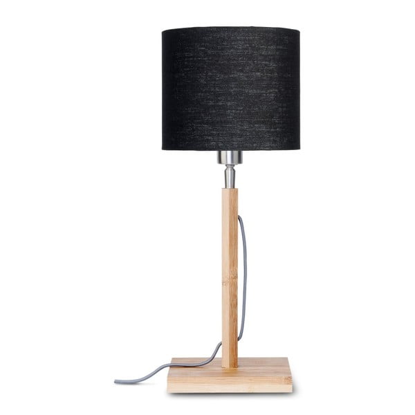 Настолна лампа с черен абажур и конструкция от бамбук Fuji - Good&Mojo