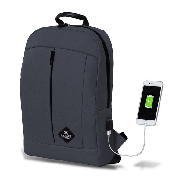 Антрацитна раница с USB порт My Valice GALAXY Smart Bag - Myvalice
