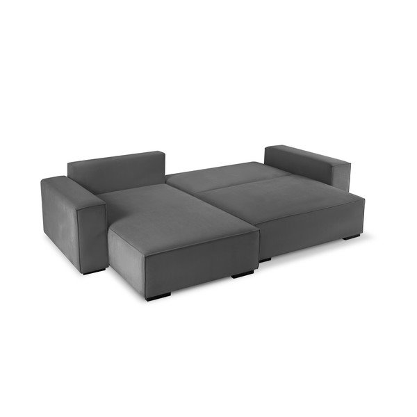 Тъмно сив велурен разтегателен диван Azalea - Mazzini Sofas-image-4