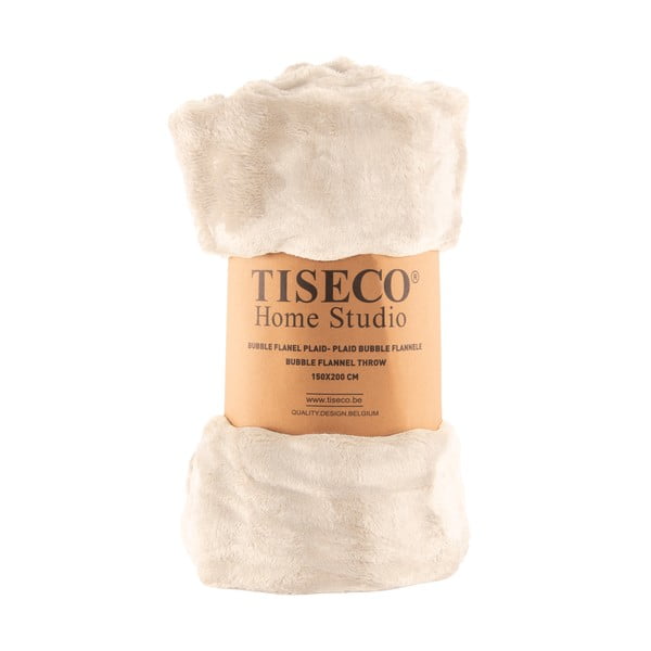 Одеяло от микроплюш в цвят слонова кост 150x200 cm Wave – Tiseco Home Studio-image-4