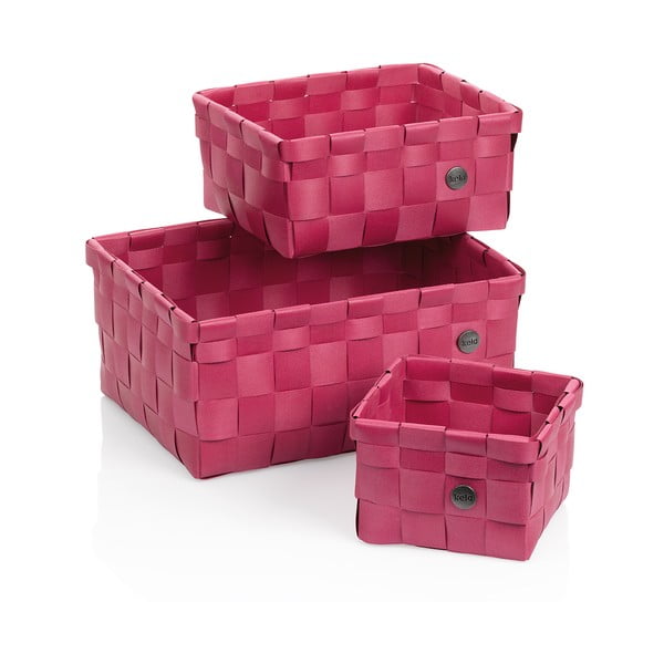 Комплект от 3 розови кошници за съхранение Neo - Kela