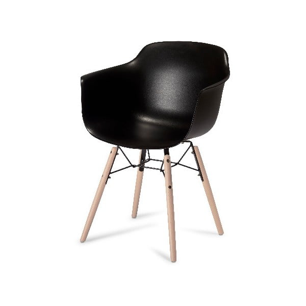Черен трапезен стол с крака от букова дървесина Jupiter - Furnhouse