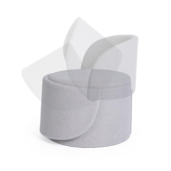 Светлосива табуретка от прежда с примки от букле Anthea – Yes Everyday-image-1