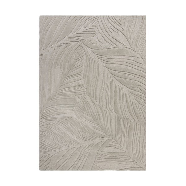Светлосив вълнен килим 200x290 cm Lino Leaf - Flair Rugs