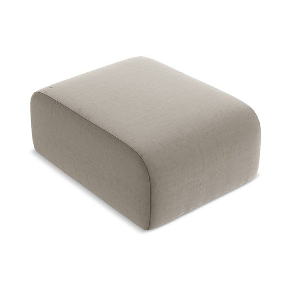 Светлокафява кадифена табуретка Lani – Makamii-image-1