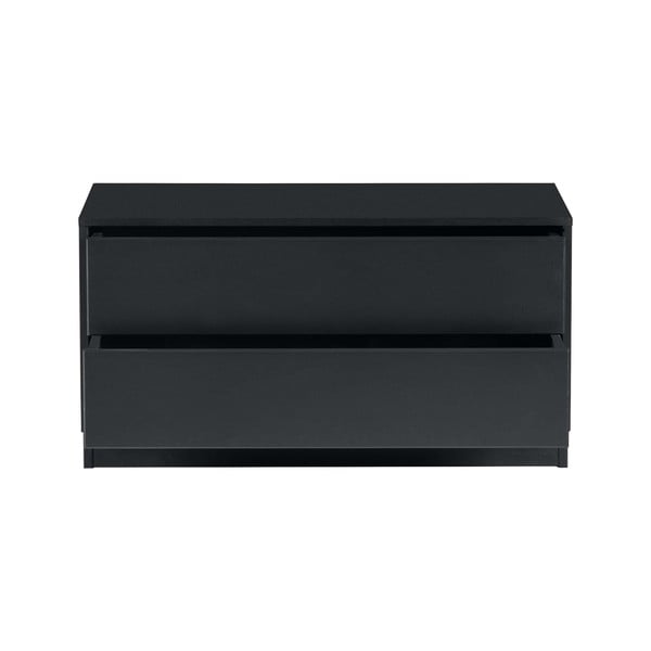 Черна модулна телевизионна масичка от борова дървесина 75x40 cm Finca - WOOOD-image-3