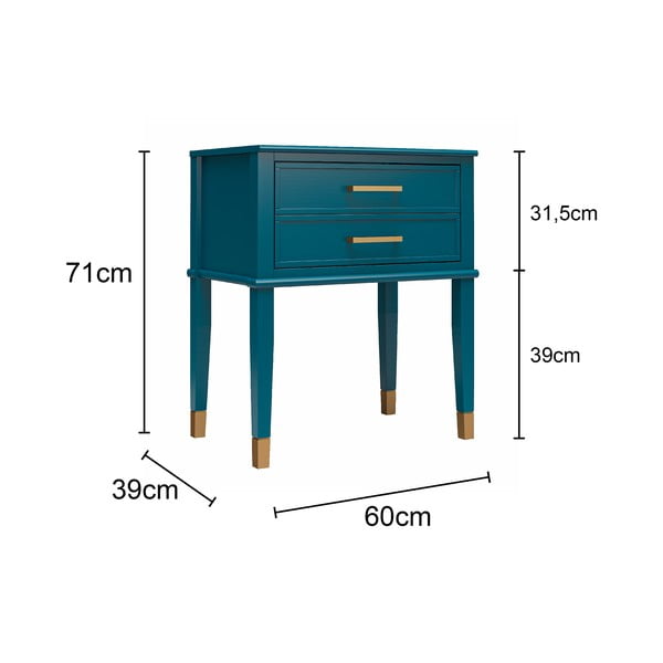 Светлосиво нощно шкафче Westerleigh – CosmoLiving by Cosmopolitan-image-2