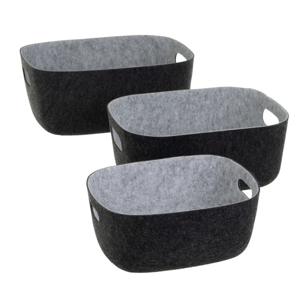 Текстилни кошници в комплект от 3 бр. 36x28x16 cm – Casa Selección