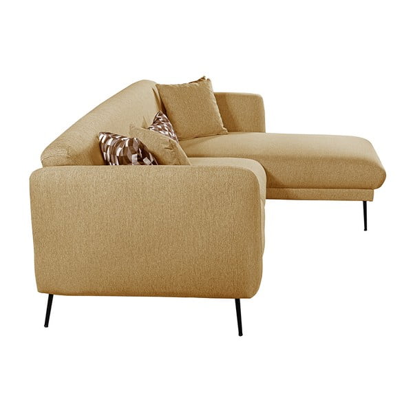 Жълт разтегателен ъглов диван , десен ъгъл Madrid - Pandia Home-image-4