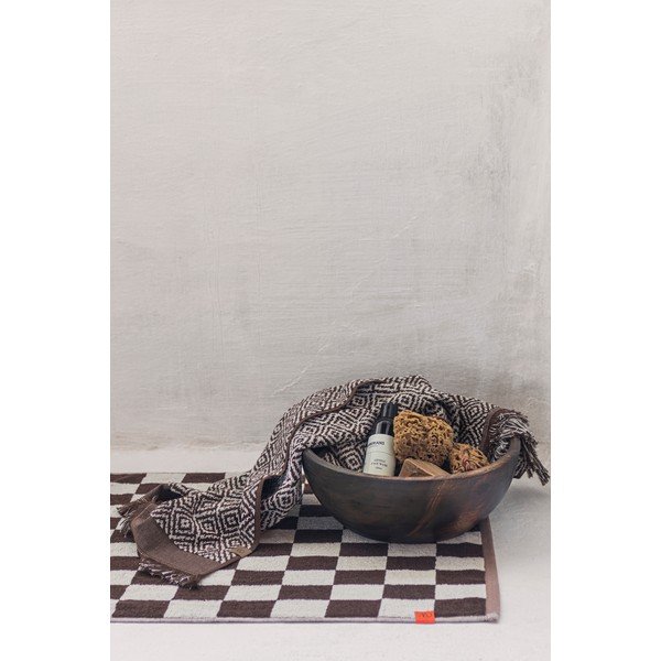 Кафяв килим за баня от органичен памук 50x80 cm Retro – Mette Ditmer Denmark-image-2