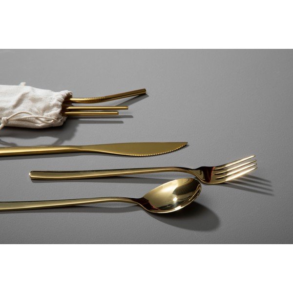 Прибори за хранене 6 бр. от неръждаема стомана в златисто Mimo – Premier Housewares-image-2