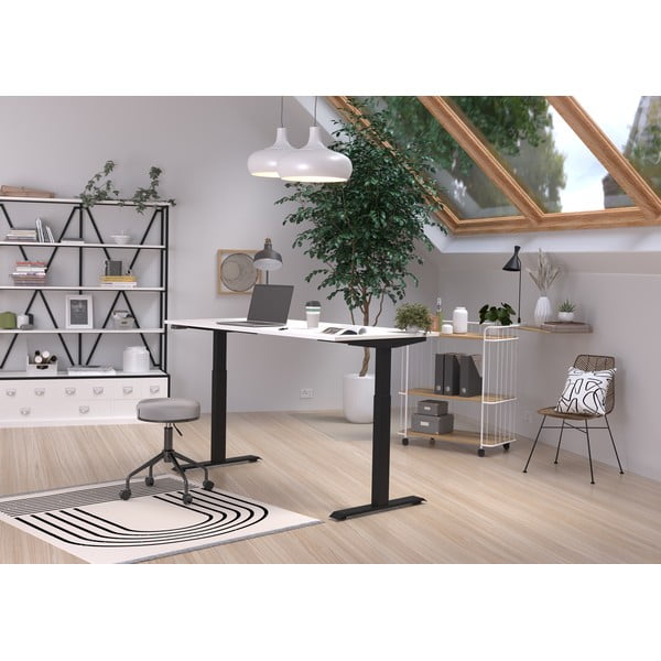 Работна маса с електрическо регулиране на височината с бял плот за маса 80x160 cm Jet – Germania-image-1