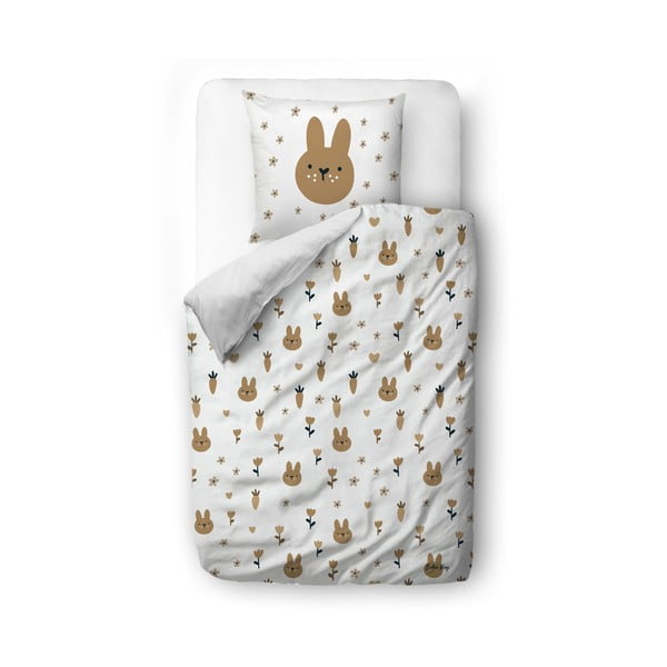 Единично  детско спално бельо от памучен сатен 140x200 cm Sweet Bunnies – Butter Kings