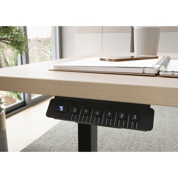 Работна маса с електрическо регулиране на височината с дъбов декор  80x160 cm – Germania-image-1