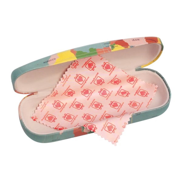 Калъф за очила с кърпа за почистване World Map - Rex London-image-2