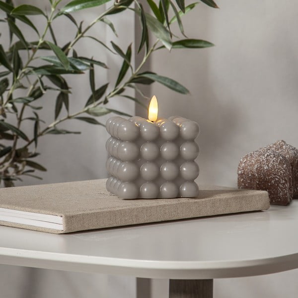 LED свещ от сив восък , височина 9,5 см Flamme Dot - Star Trading-image-1