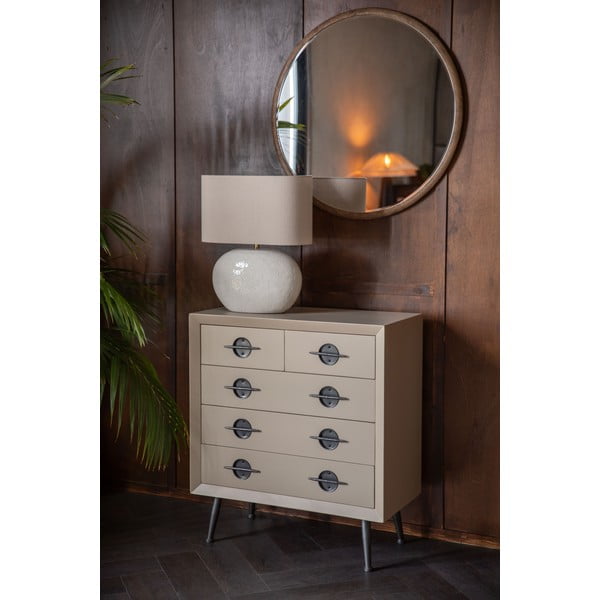 Бежов скрин от масивно каучуково дърво 86x86x40 cm Edson – Dutchbone-image-1