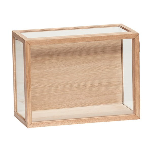 Стъклена кутия за съхранение с дъбова рамка Pargo - Hübsch
