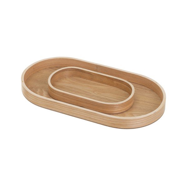 Дървени декоративни подноси 2 бр. 20x37 cm – Casa Selección-image-2