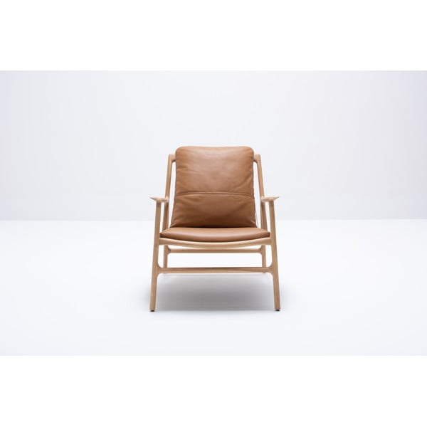 Кожен фотьойл в кафяво-натурален цвят Dedo - Gazzda-image-4