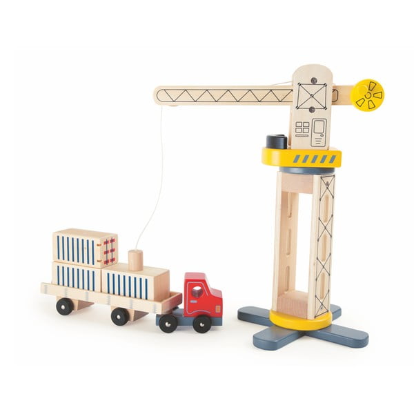 Dřevěná hračka Legler Crane And Transporter