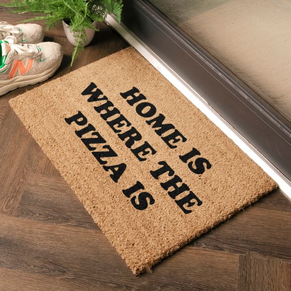 Изтривалка от кокосови влакна 40x60 cm Home Is Where the Pizza Is – Artsy Doormats-image-1