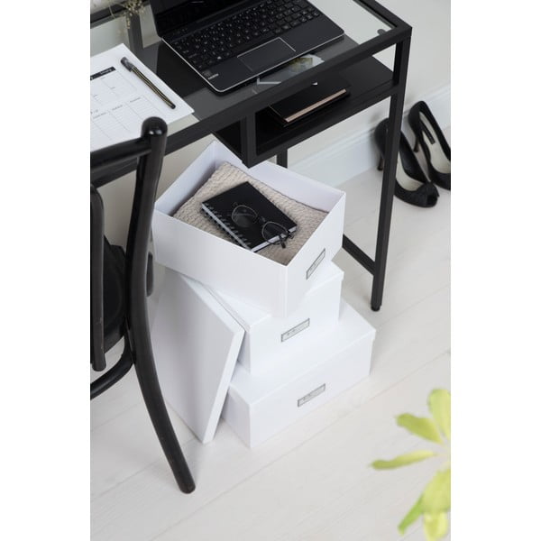 Комплект от 3 бели кутии за съхранение Inge - Bigso Box of Sweden-image-1