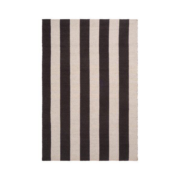 Черно-бял ръчно изработен килим със смес от вълна 200x300 cm Sissel – Jotex
