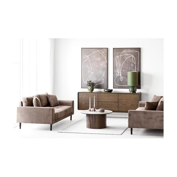 Кафяв диван от рипсено кадифе 210 cm Lido – House Nordic-image-3