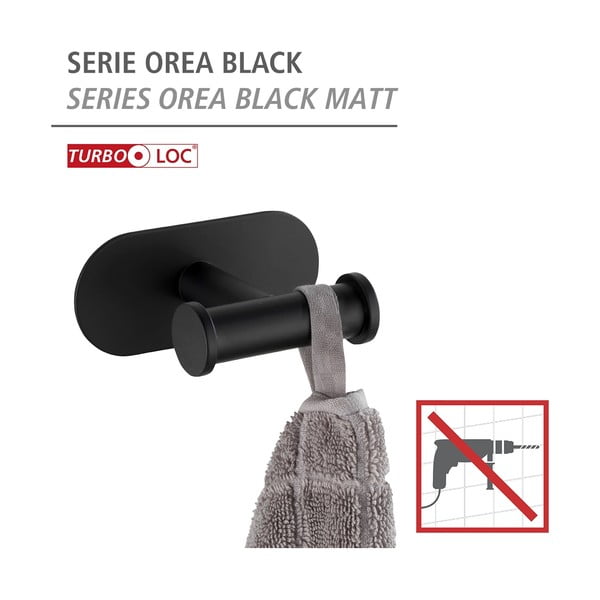 Черен самозадържащ се държач за кърпи Orea - Wenko-image-4