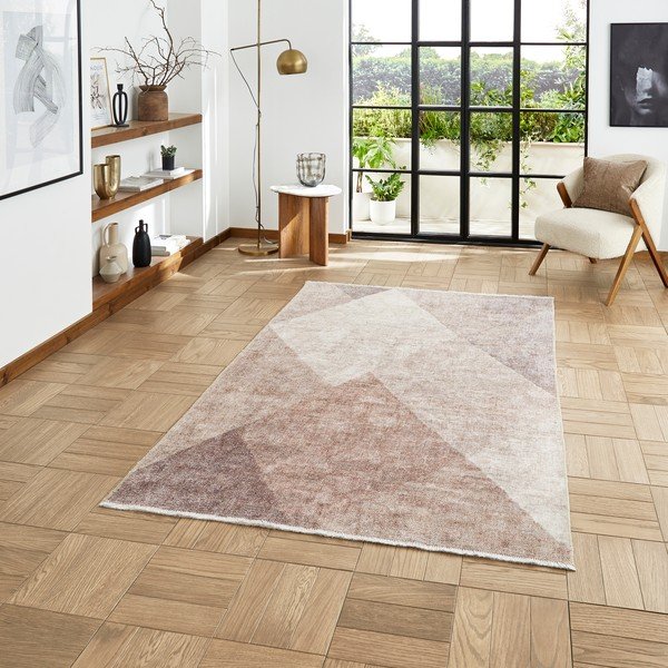 Светлокафява пътека със смес от памук подходяща за пране 60x170 cm Whisper – Think Rugs-image-1