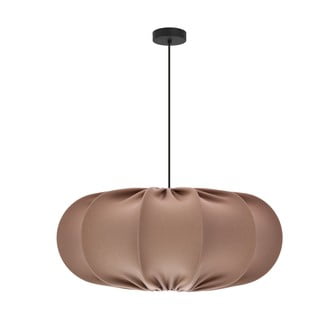 Кафяво висящо осветително тяло с текстилен абажур ø 52 cm Cafee – Candellux Lighting