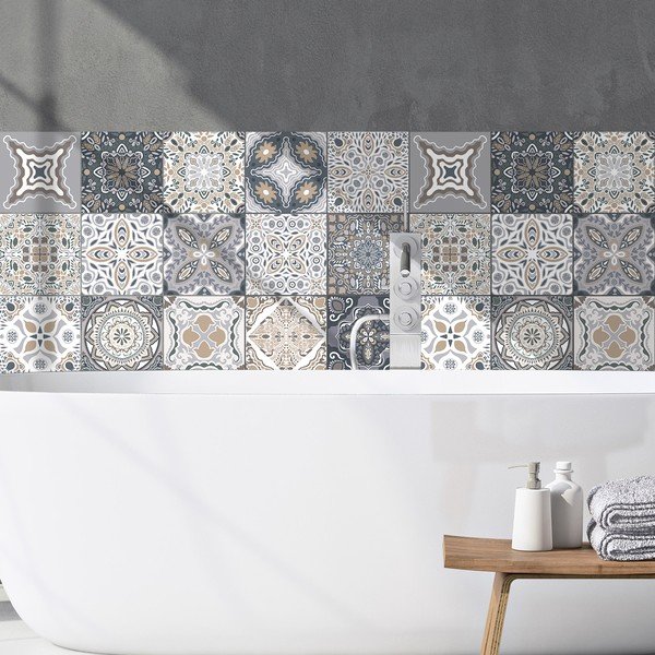Sada 24 nástěnných samolepek Ambiance Tiles Azulejos Nello, 10 x 10 cm-image-4