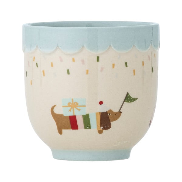 Синя/кремава глинена детска чаша 150 ml Celebrate – Bloomingville Mini-image-3