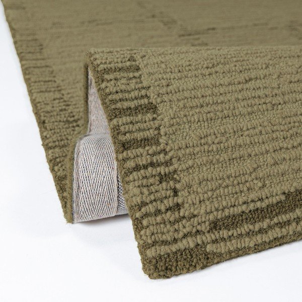 Зелен ръчно изработен вълнен килим 160x230 cm Harris Modula Wool – Flair Rugs-image-2