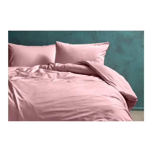 Розово спално бельо за двойно легло от памучен перкал , 240 x 220 cm - Bella Maison