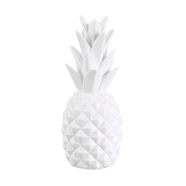 Bílá dekorace ve tvaru ananasu Tropicho, výška 29 cm