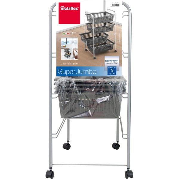 Подвижен рафт в тъмносиво-сребристо 46x78 cm - Metaltex-image-3