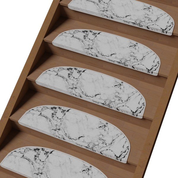 Бели килимчета за стълби в комплект от 16 части 20x65 cm Marble Dream - Vitaus-image-1