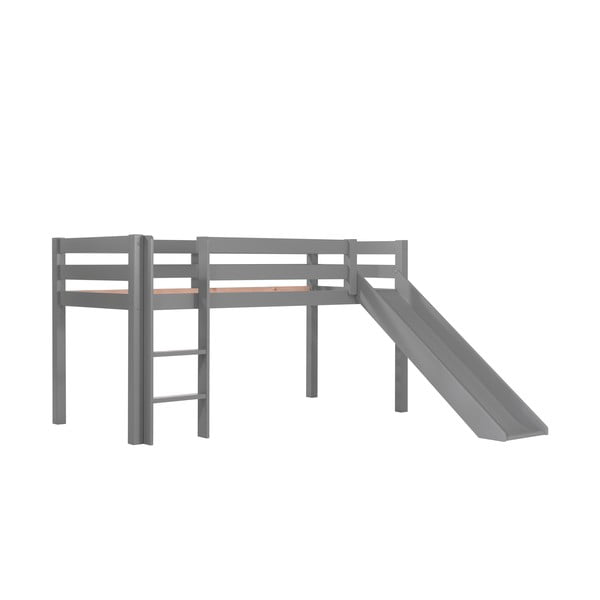 Сиво двуетажно легло от борова дървесина 90x200 cm PINO - Vipack-image-2