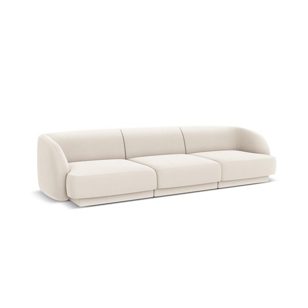 Бежов кадифен диван 259 cm Miley - Micadoni Home-image-2