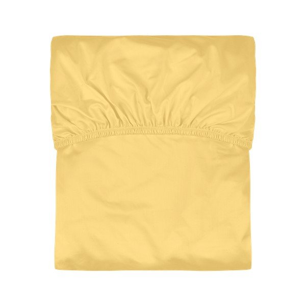 Жълт еластичен памучен чаршаф 180x200 cm Oba – noo.ma