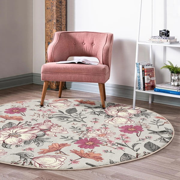 Кръгъл килим подходящ за пране и за прахосмукачки роботи ø 100 cm Comfort – Mila Home-image-1