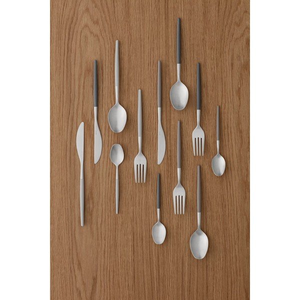 Тъмносиви//сребърни прибори за хранене 16 бр. от неръждаема стомана Maxime – Blomus-image-1