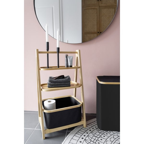 Черна/естествена бамбукова етажерка за баня 44x80 cm Ecori - Wenko-image-3