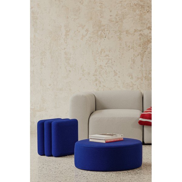 Синя вълнена табуретка Folk – noo.ma-image-3