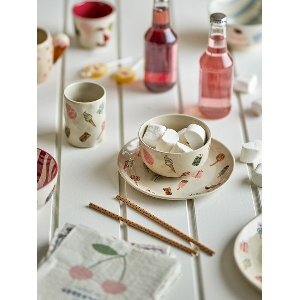 Глинен детски комплект за хранене 3 бр. Sweets – Bloomingville Mini-image-1