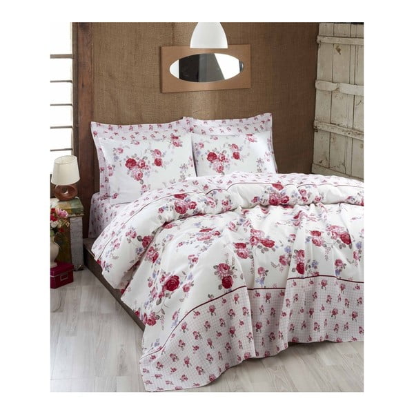 Růžový lehký přehoz přes postel Rosalinda, 200 x 235 cm