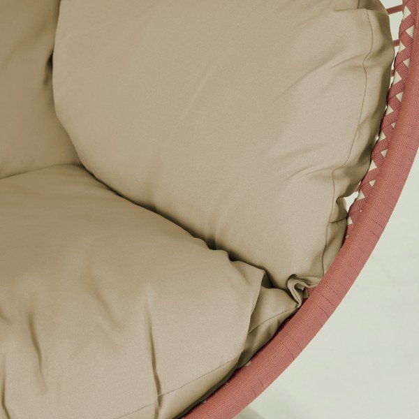 Висящ градински фотьойл в теракота със стойка Elianis - Kave Home-image-1