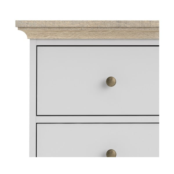 Бял скрин с дъбови детайли , 96 x 140 cm Paris - Tvilum-image-1